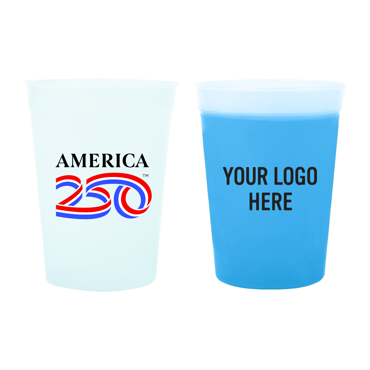 America250™ 12 Oz. Full Color Mood Stadium Cup - FROST BLUE
