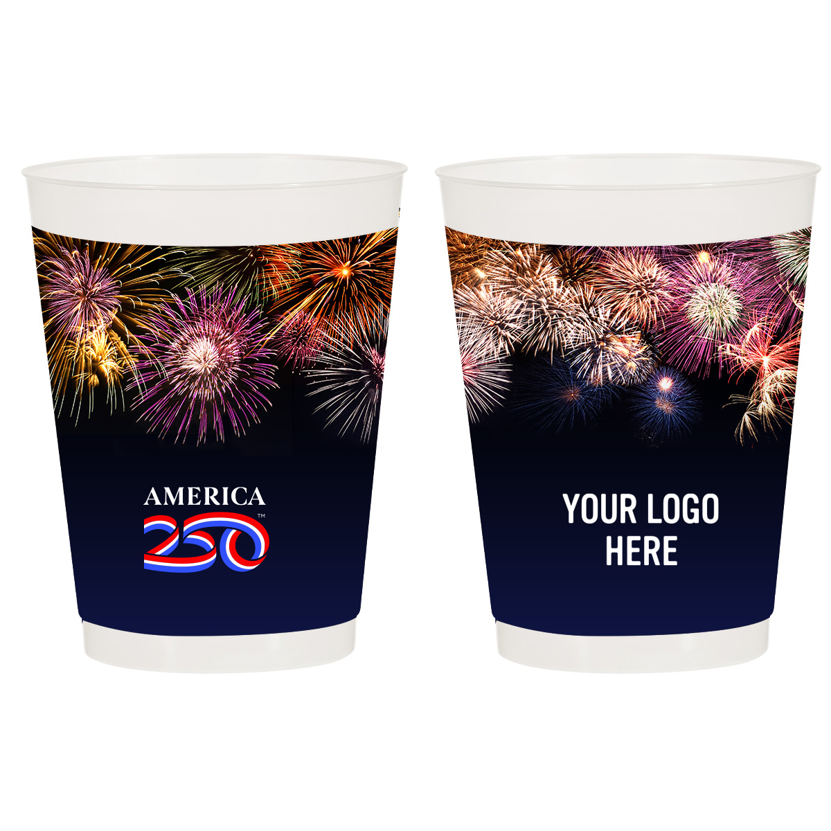 America250™ 16 Oz. Full Color Frost Flex Stadium Cup - FROST CLEAR