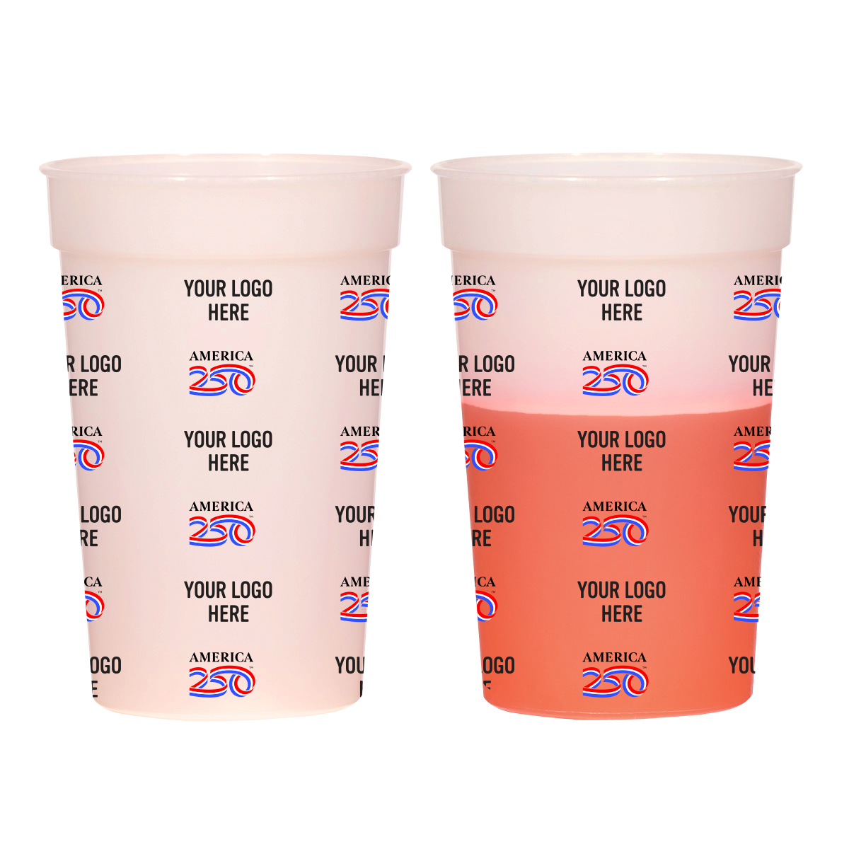 America250™ 16 Oz. Full Color Mood Stadium Cup - FROST RED