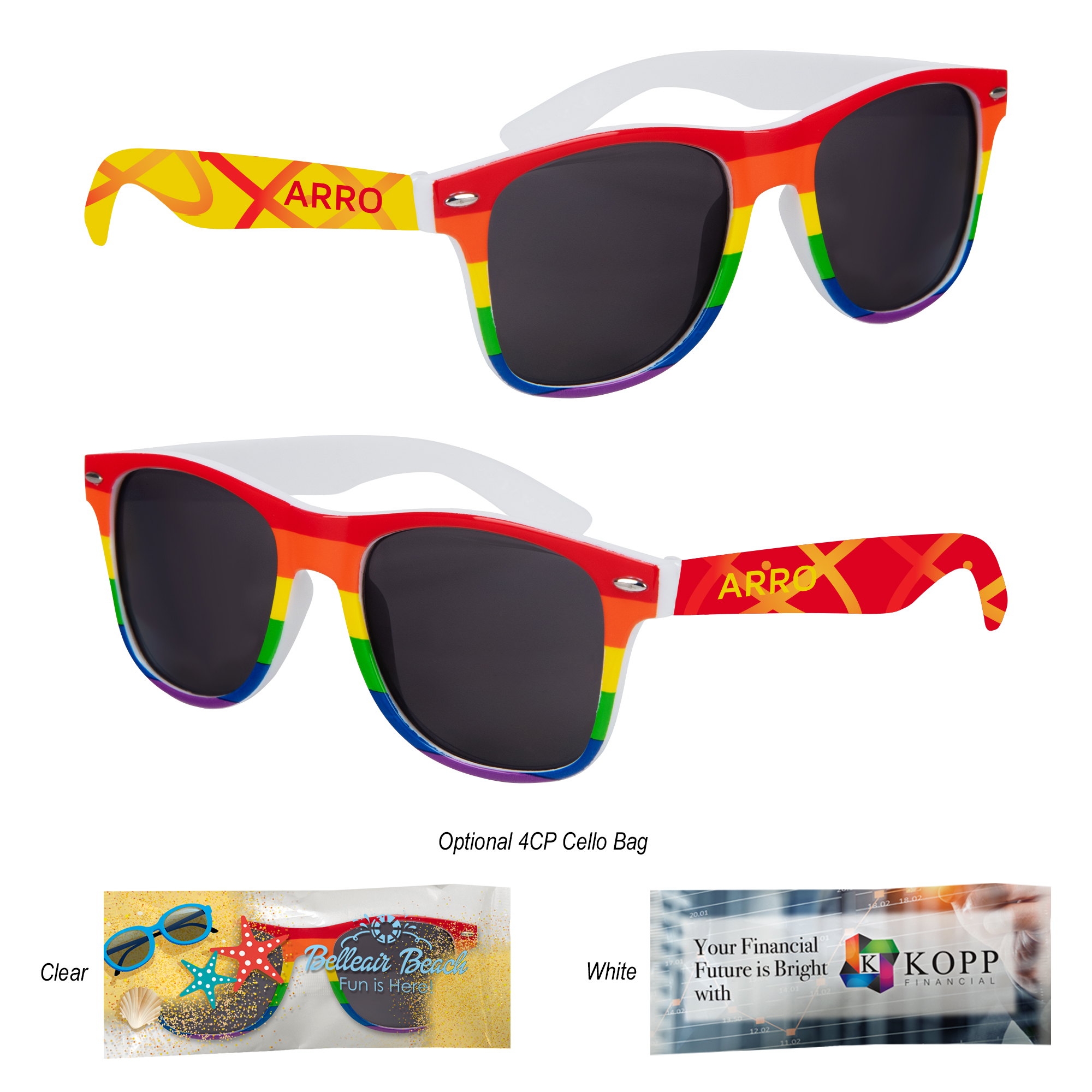 Full Color Prism Malibu Sunglasses - RAINBOW