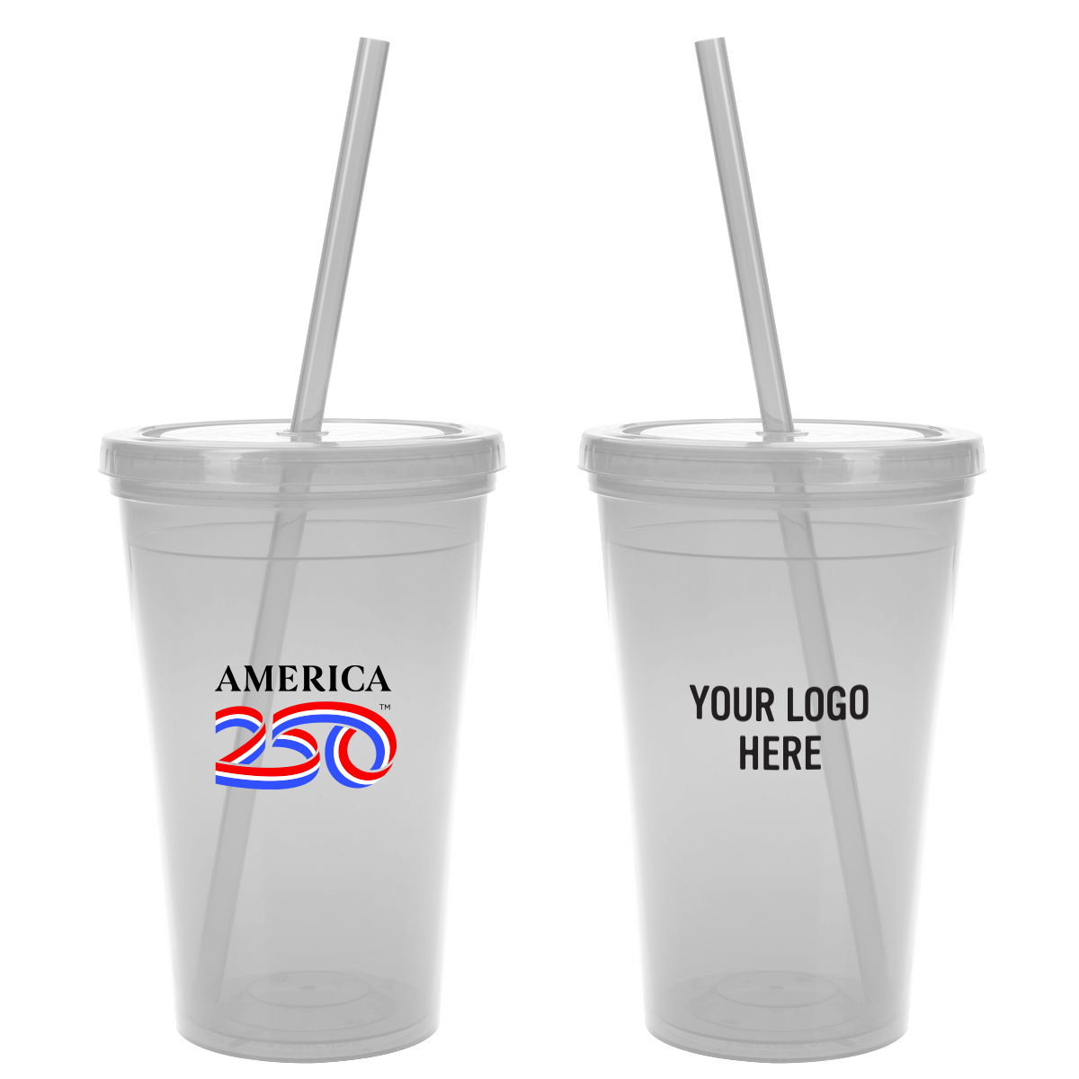 America250™ 16 Oz. Sunsplash Double Wall Tumbler - TRANSLUCENT CLEAR
