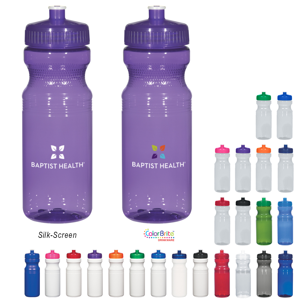 24 oz Poly-Clear Plastic Water Bottle