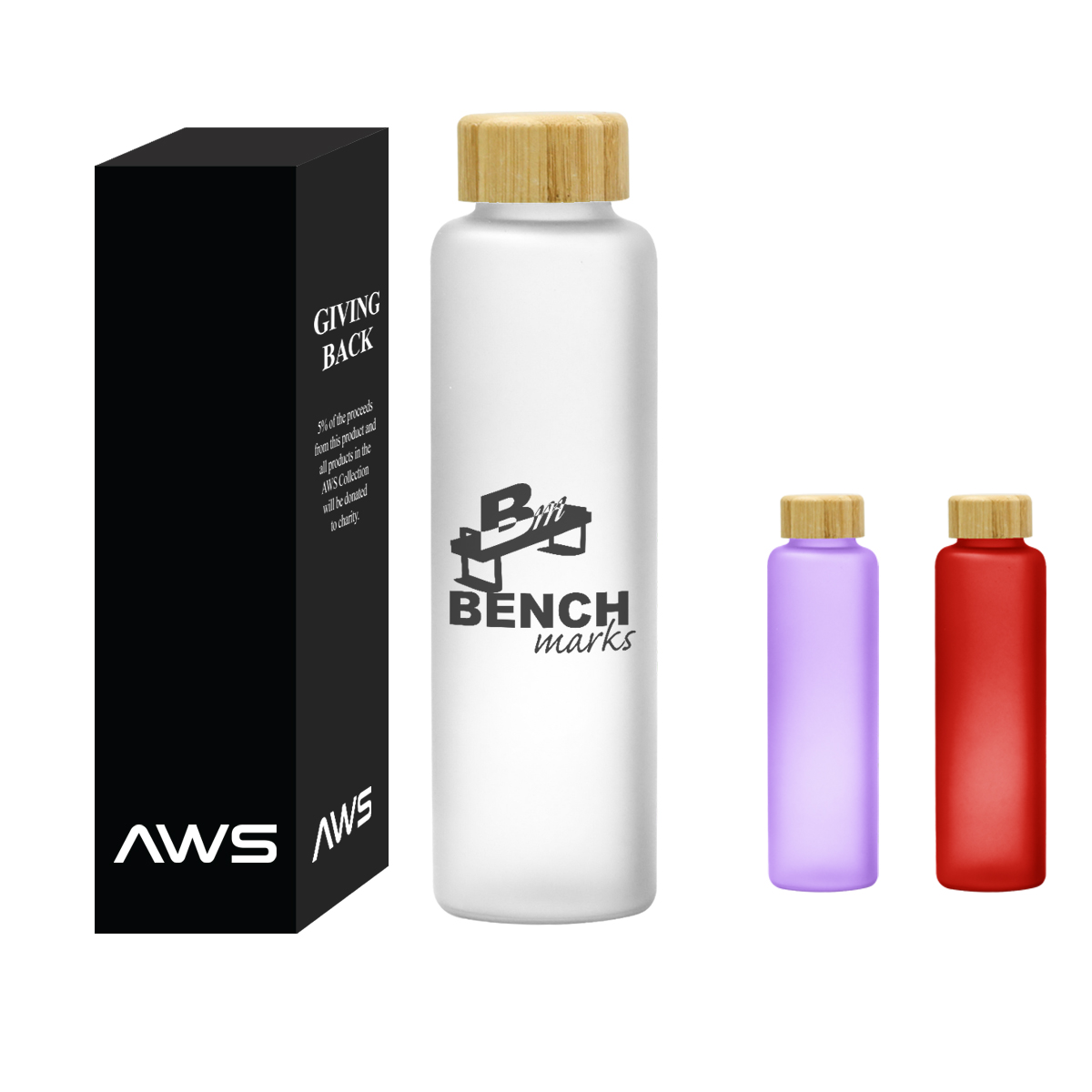 Aws 20 Oz. Belle Glass Bottle With Bamboo Lid-HIT