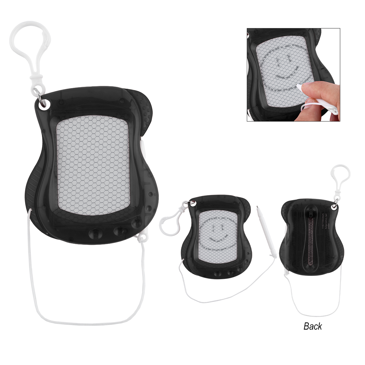 Mini Doodle N' Erase Board - TRAN BLACK WITH WHITE