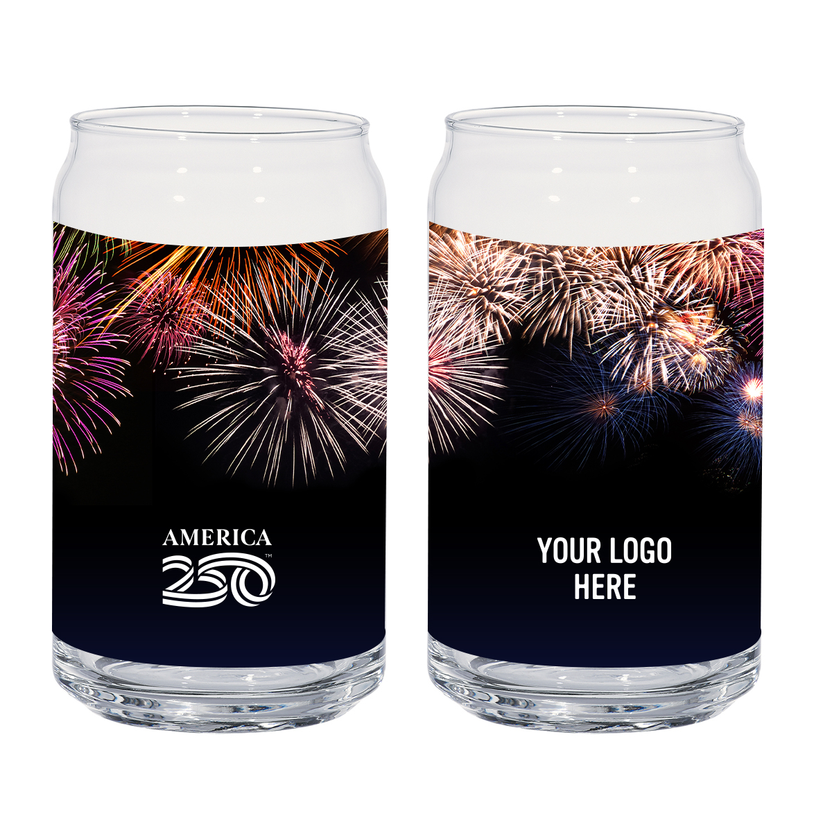 America250™ 16 Oz. Full Color Ale Glass Can - CLEAR