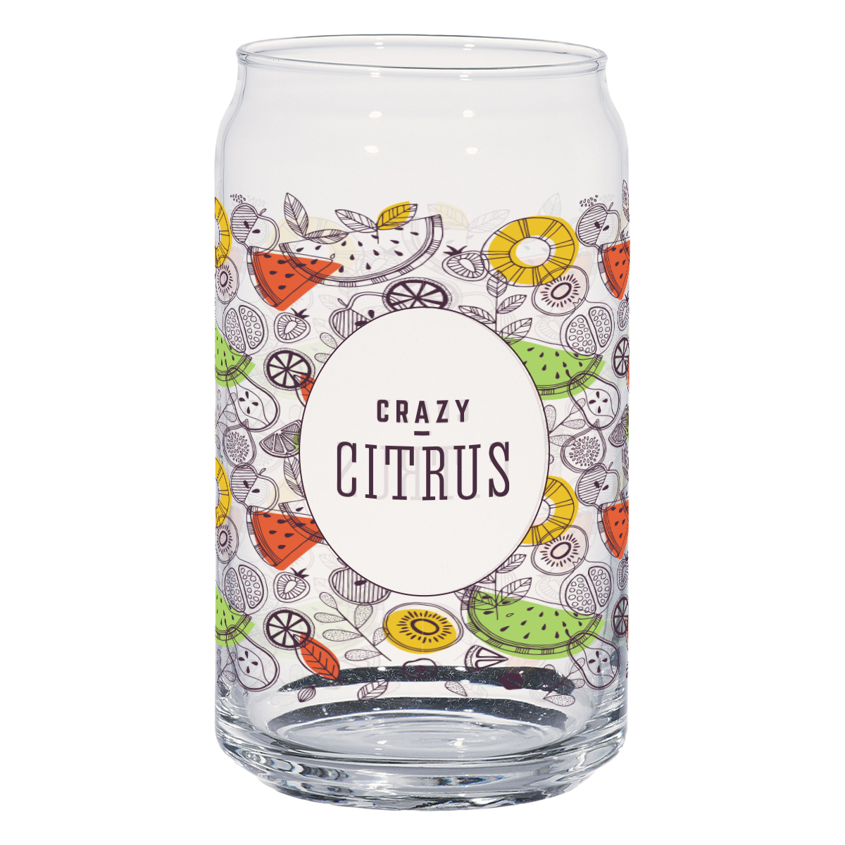 16 Oz. Full Color Ale Glass Can - CLEAR