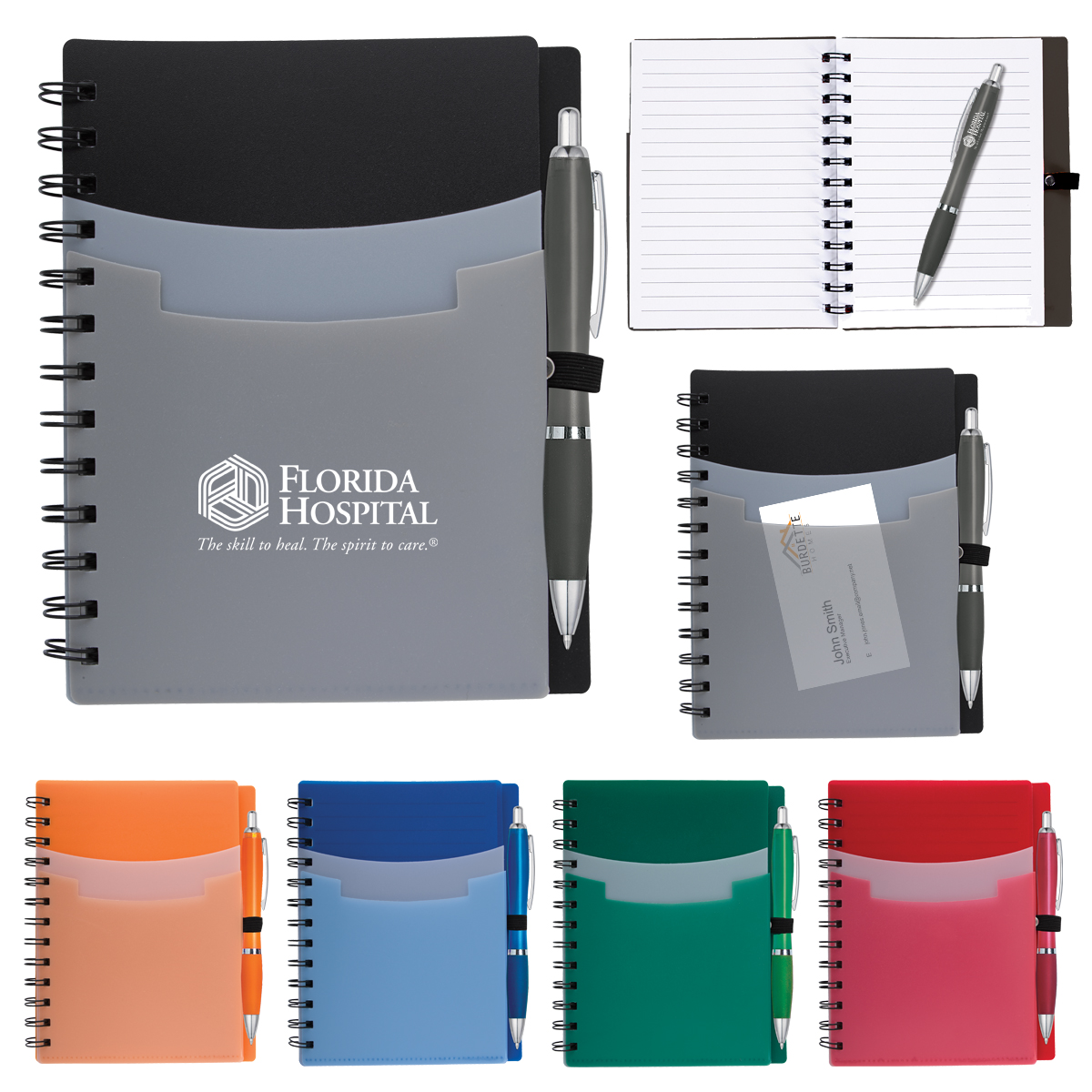 Tri&#45;Pocket Notebook &#38; Satin Pen-HIT