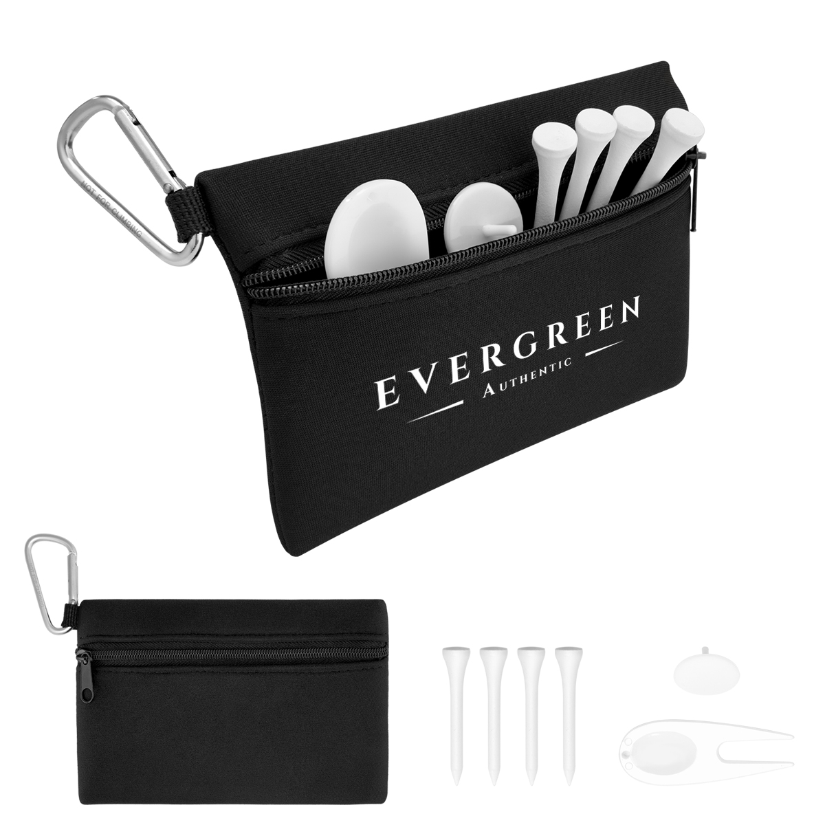 Tee Time Golf Kit - BLACK WITH WHITE