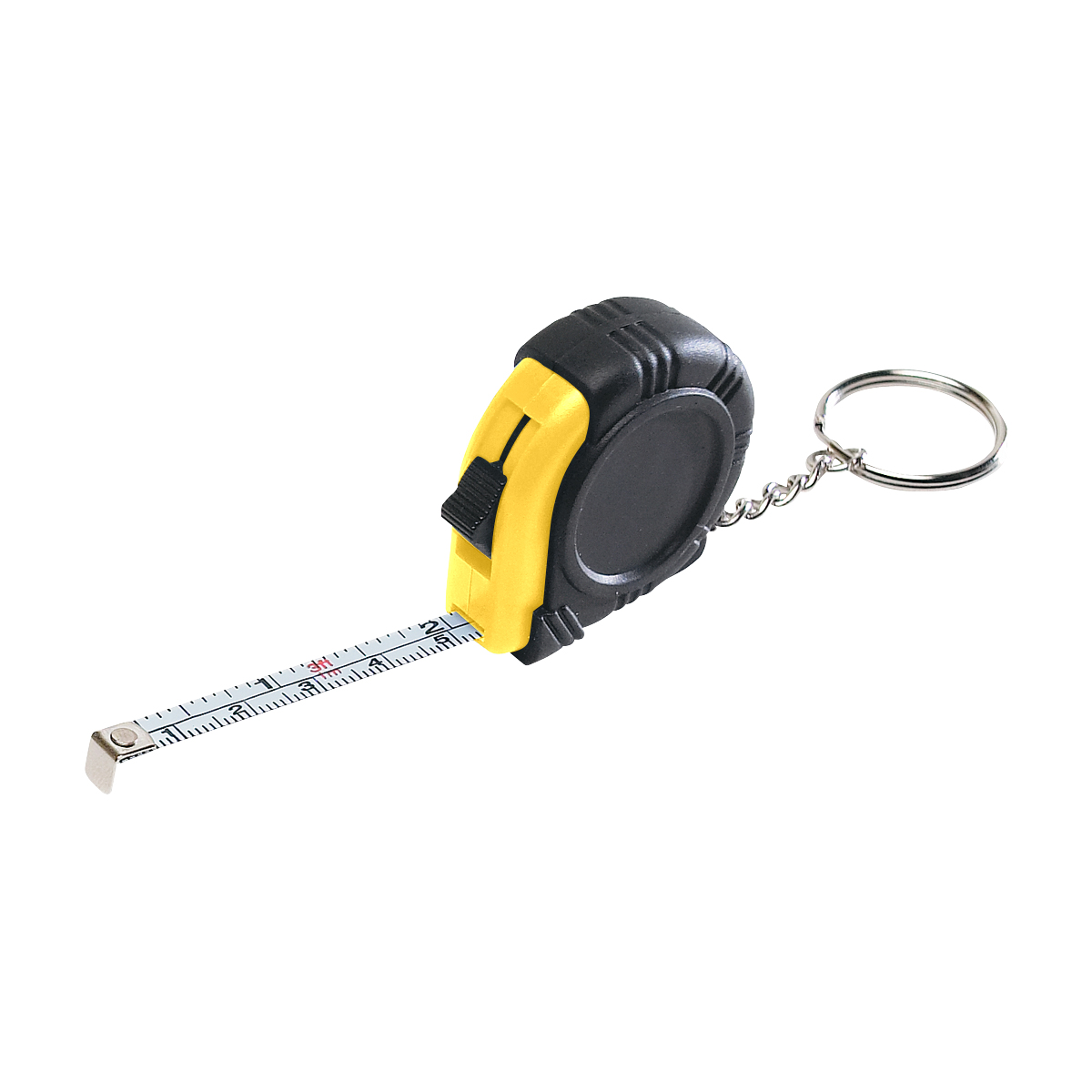 Rubber Tape Measure Key Tag With Laminated Label-HIT
