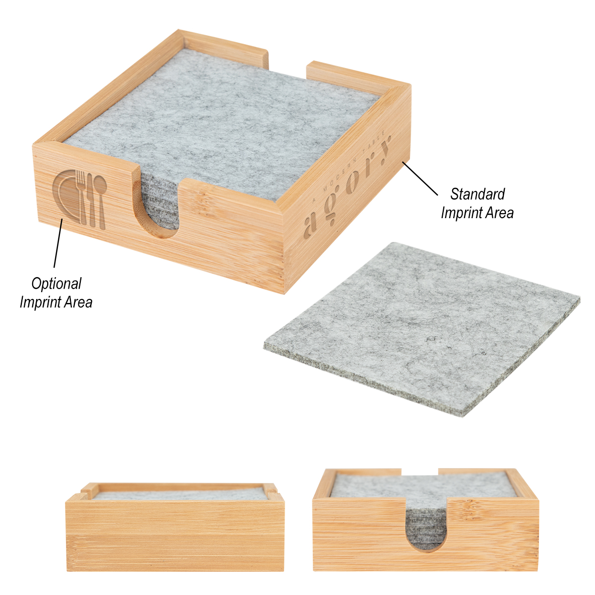 Bamboo & Recycled Felt Coaster Set-HIT
