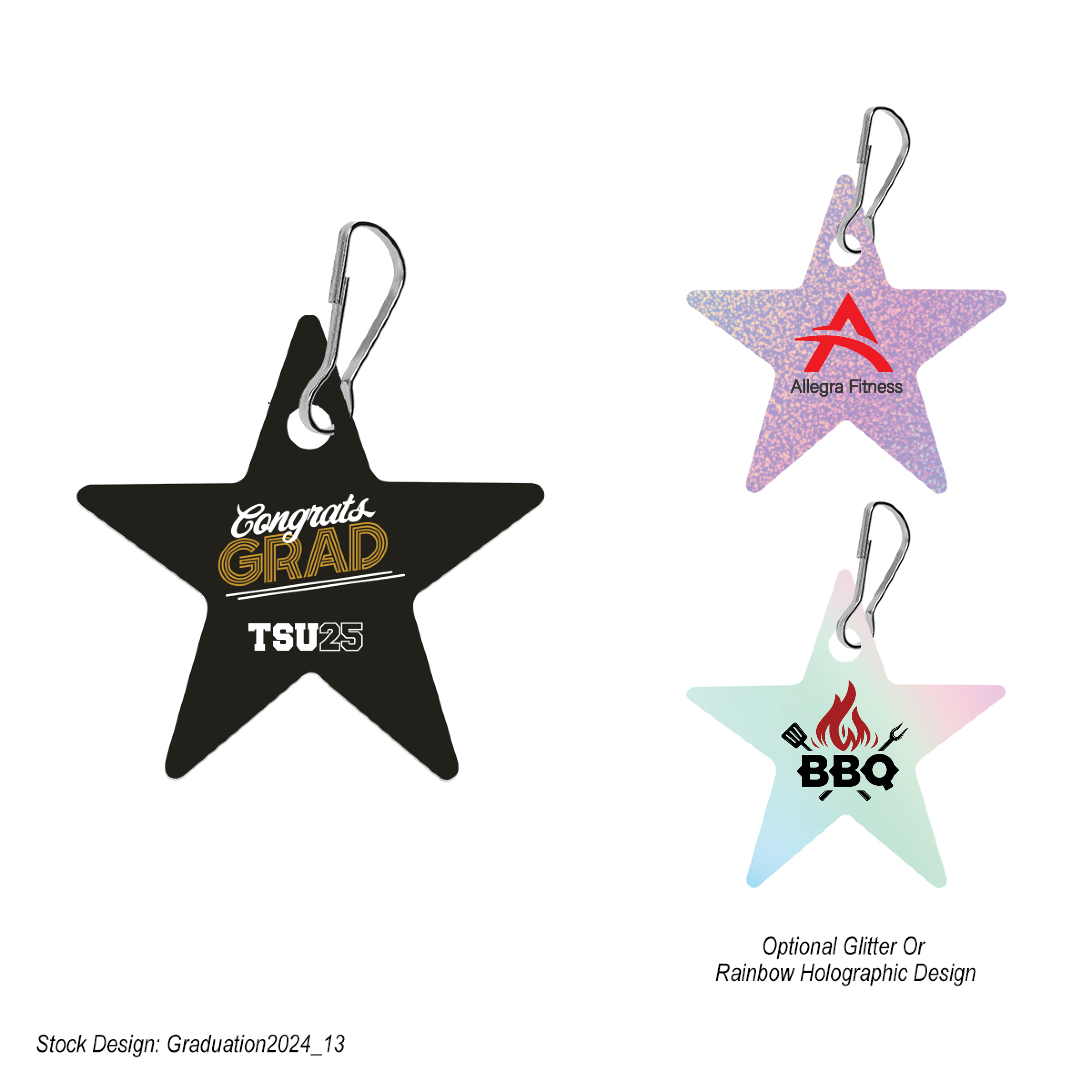 Acrylic Zipper Pull - Star