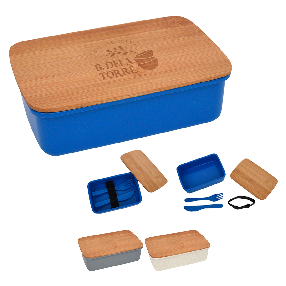 Wheat Lunch Set With Bamboo Lid-HIT