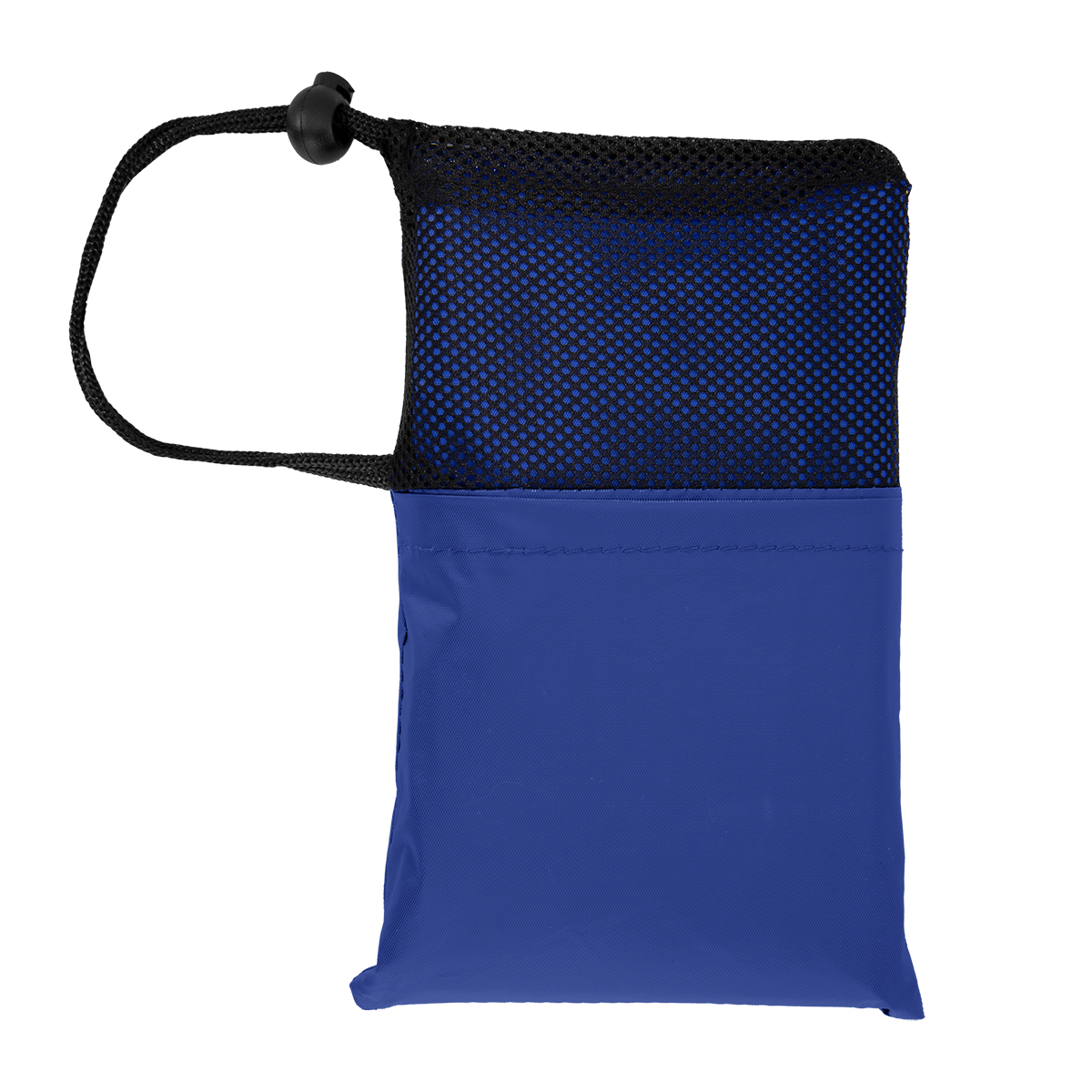PEVA Poncho With Drawstring Pouch - ROYAL BLUE WITH BLACK