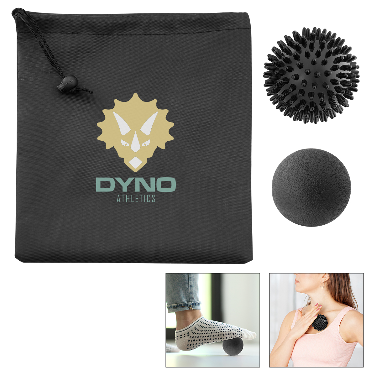 Massage Ball Set - BLACK WITH BLACK