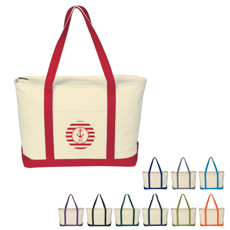 3235 Large Heavy Cotton Canvas Boat Tote Bag