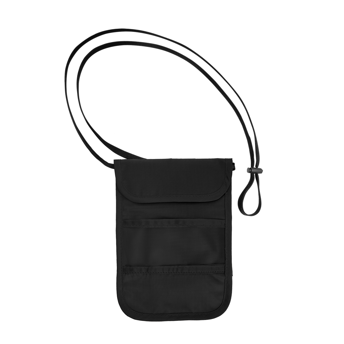 RFID Data Blocking Neck Wallet - BLACK