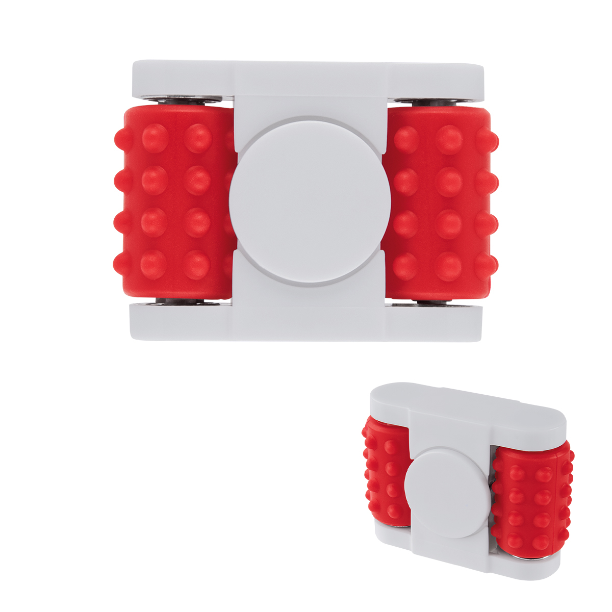Mini Fun Spinner Sensory Toy - WHITE WITH RED