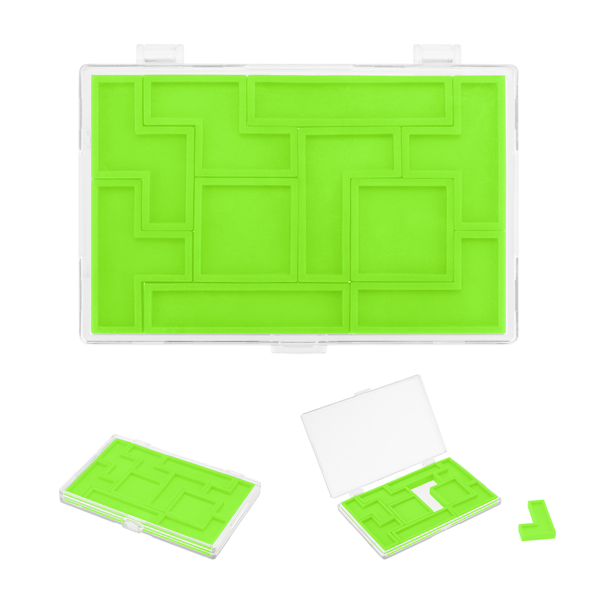 Recycled 10 Pc. Mini Puzzle - CLEAR WITH LIME