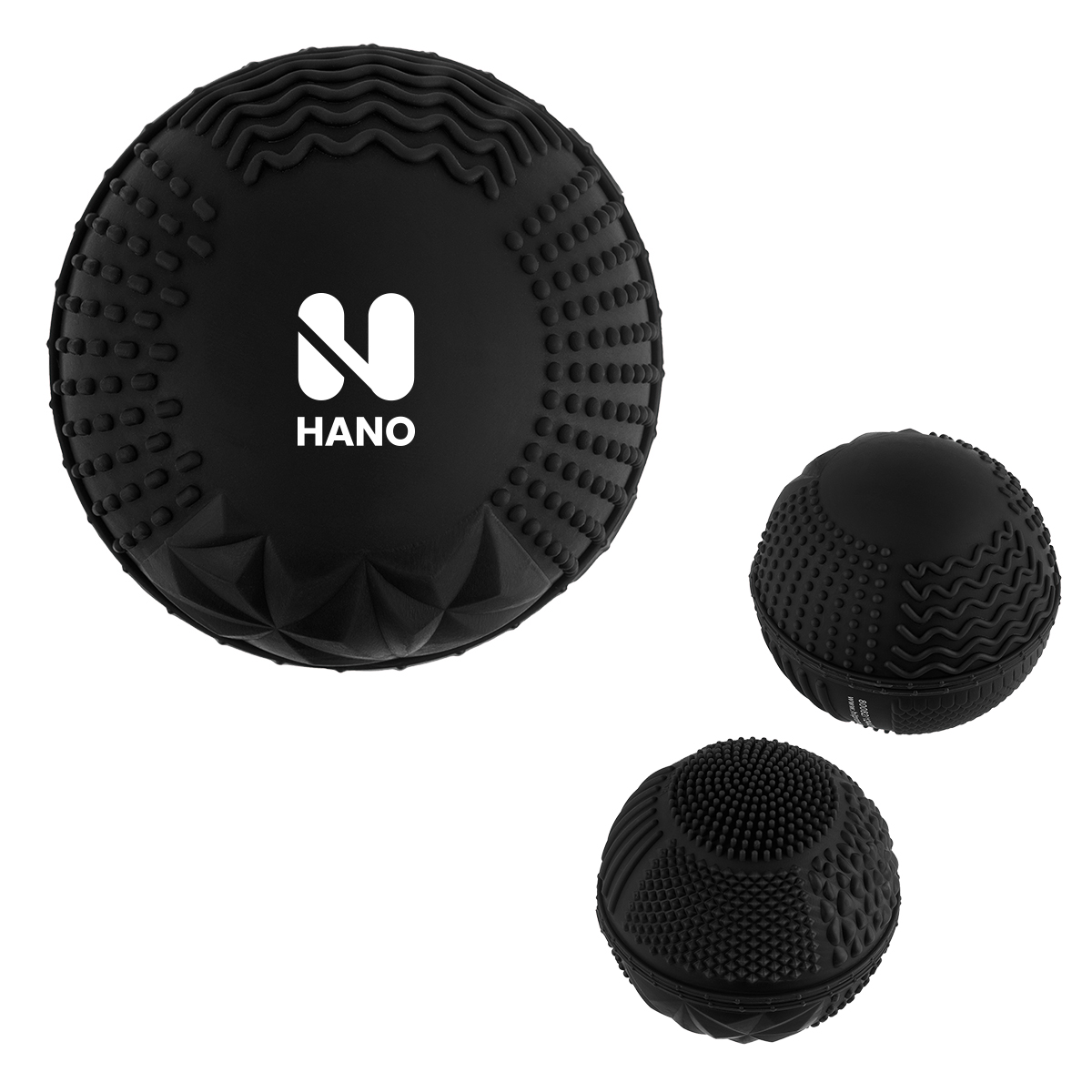 Textured Fidget Bouncy Ball — BLACK