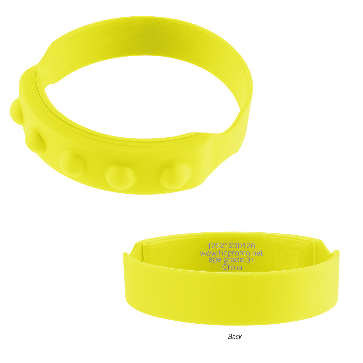 Push Pop Recycled Silicone Wristband - YELLOW