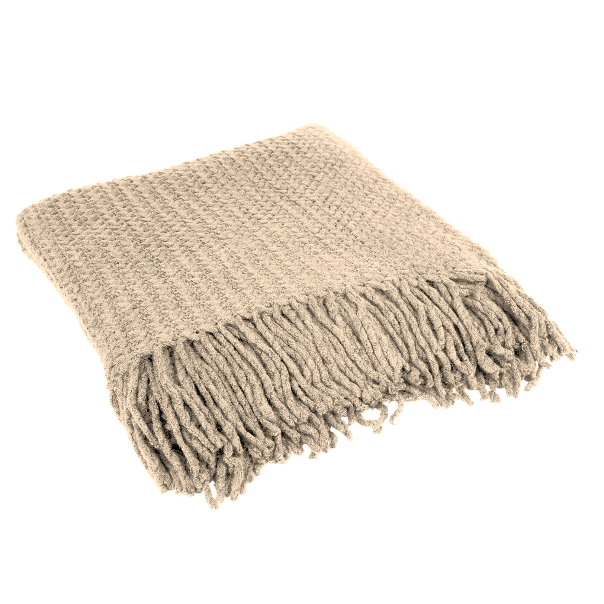 Chunky Knit Blanket With Fringe