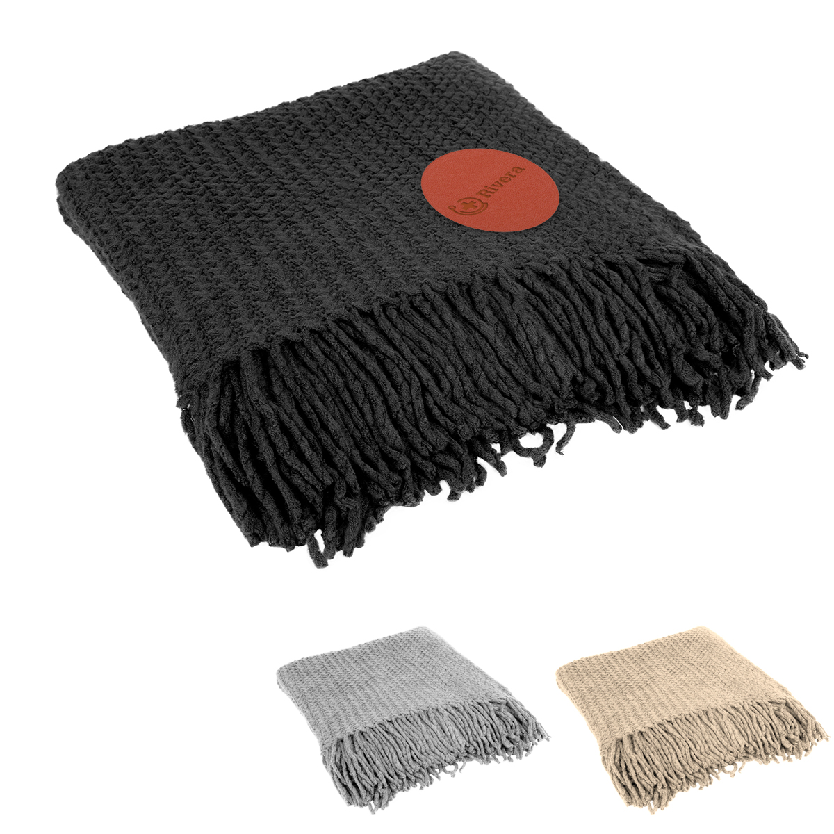 Chunky Knit Blanket With Fringe