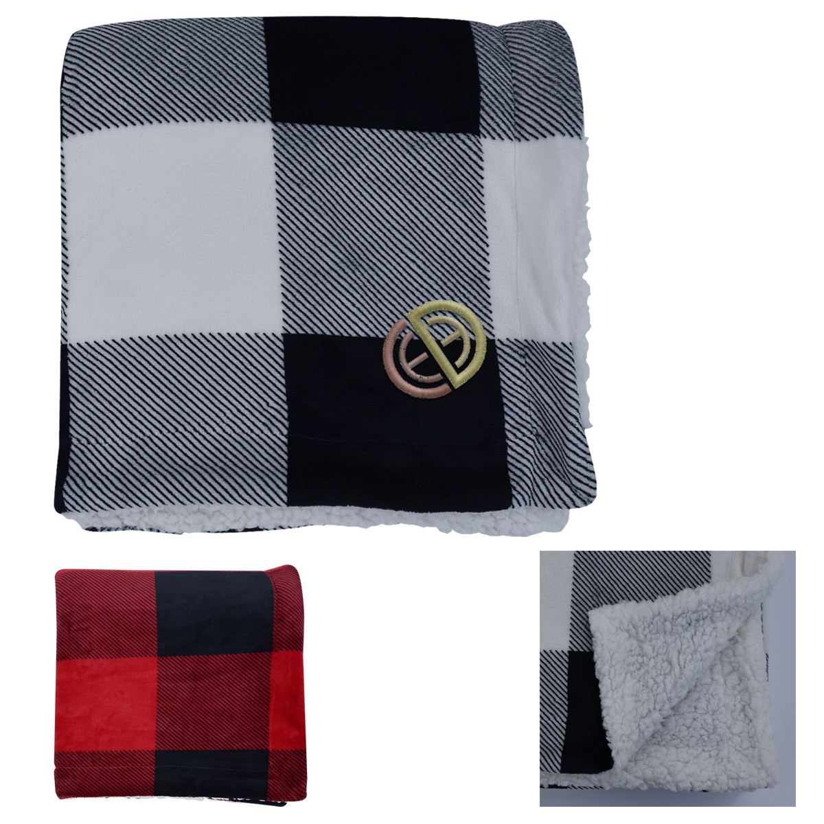 Buffalo Plaid Sherpa Blanket-HIT