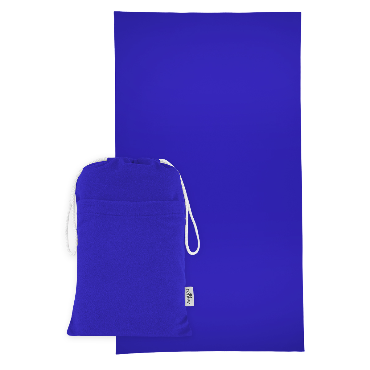 Sand-Free rPET Beach Towel With Pouch - BLUE