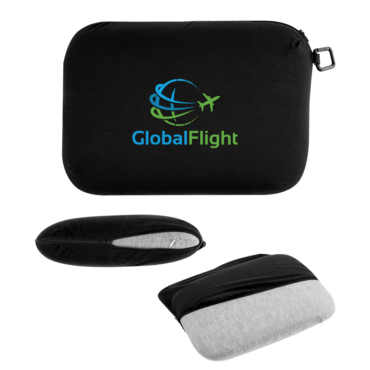 Travel Pillow - BLACK WITH GRAY