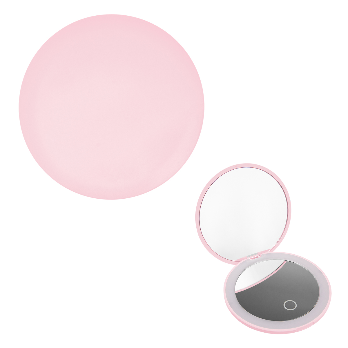 LED Mirror With Dual Magnification - PINK