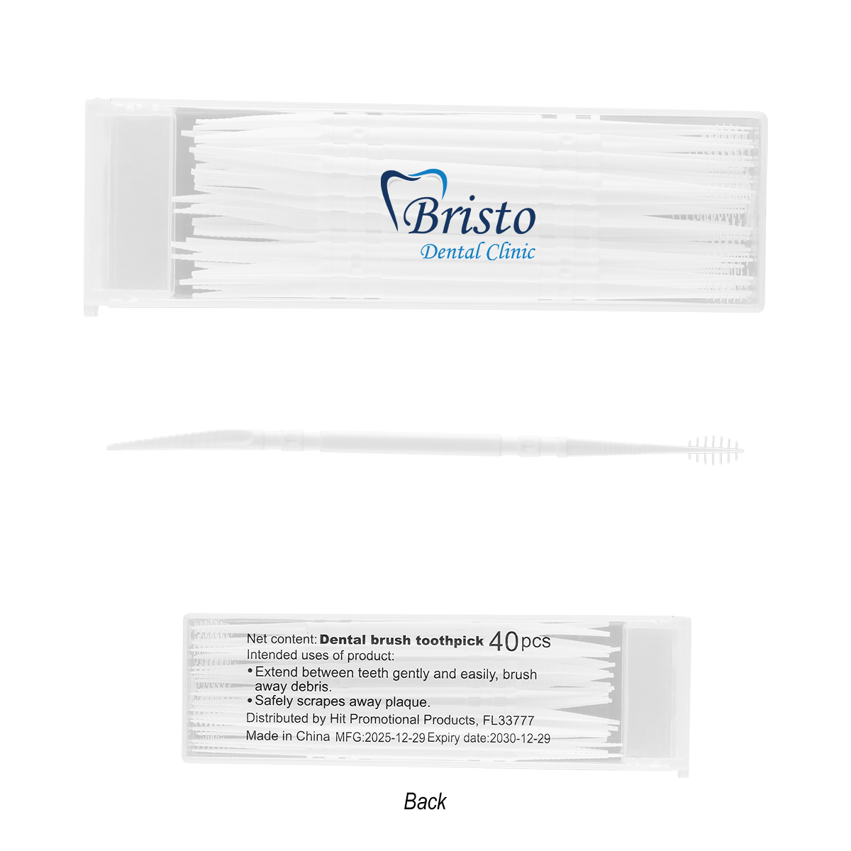 Dual-Action Dental Picks In Travel Case - CLEAR