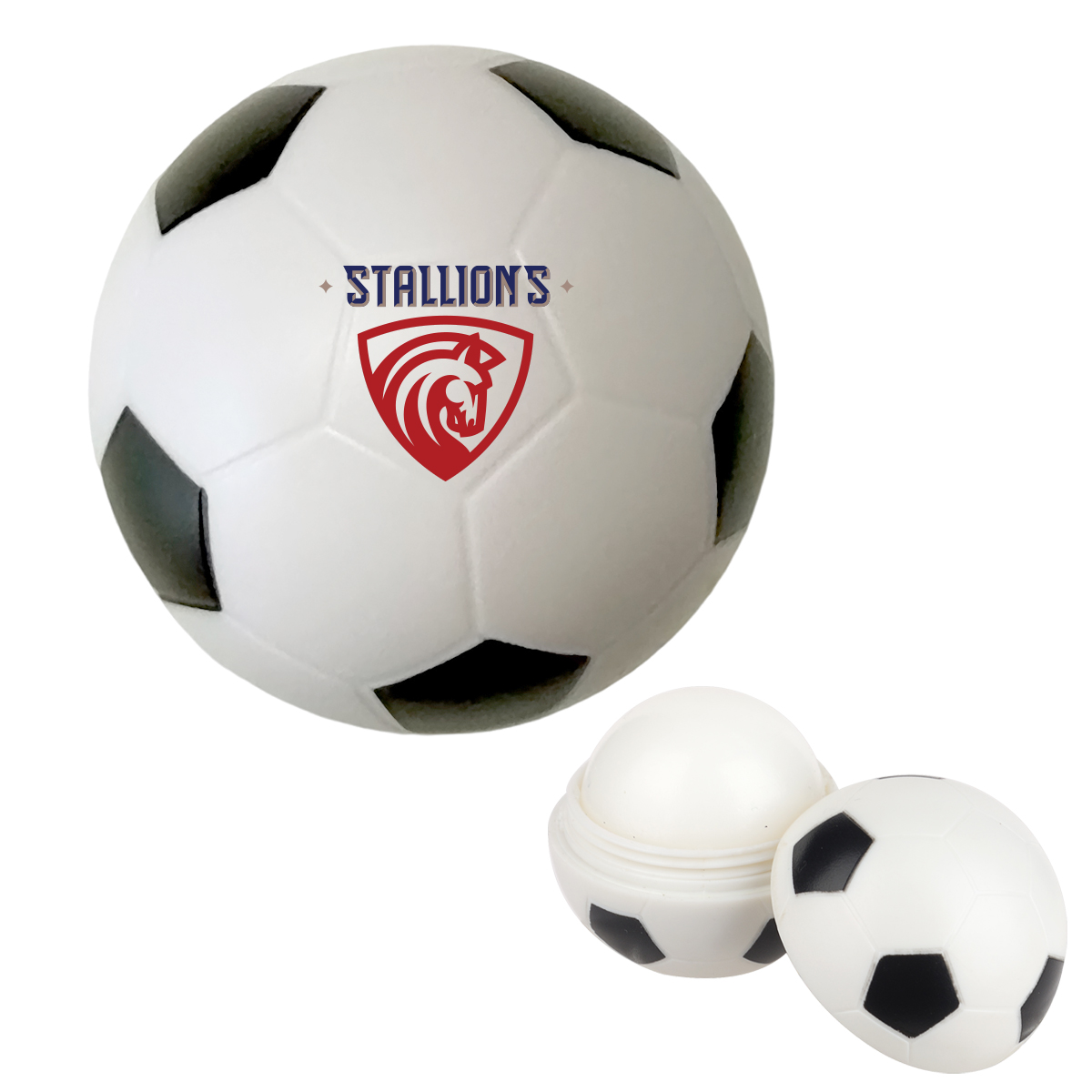 Soccer Ball Lip Moisturizer - WHITE WITH BLACK