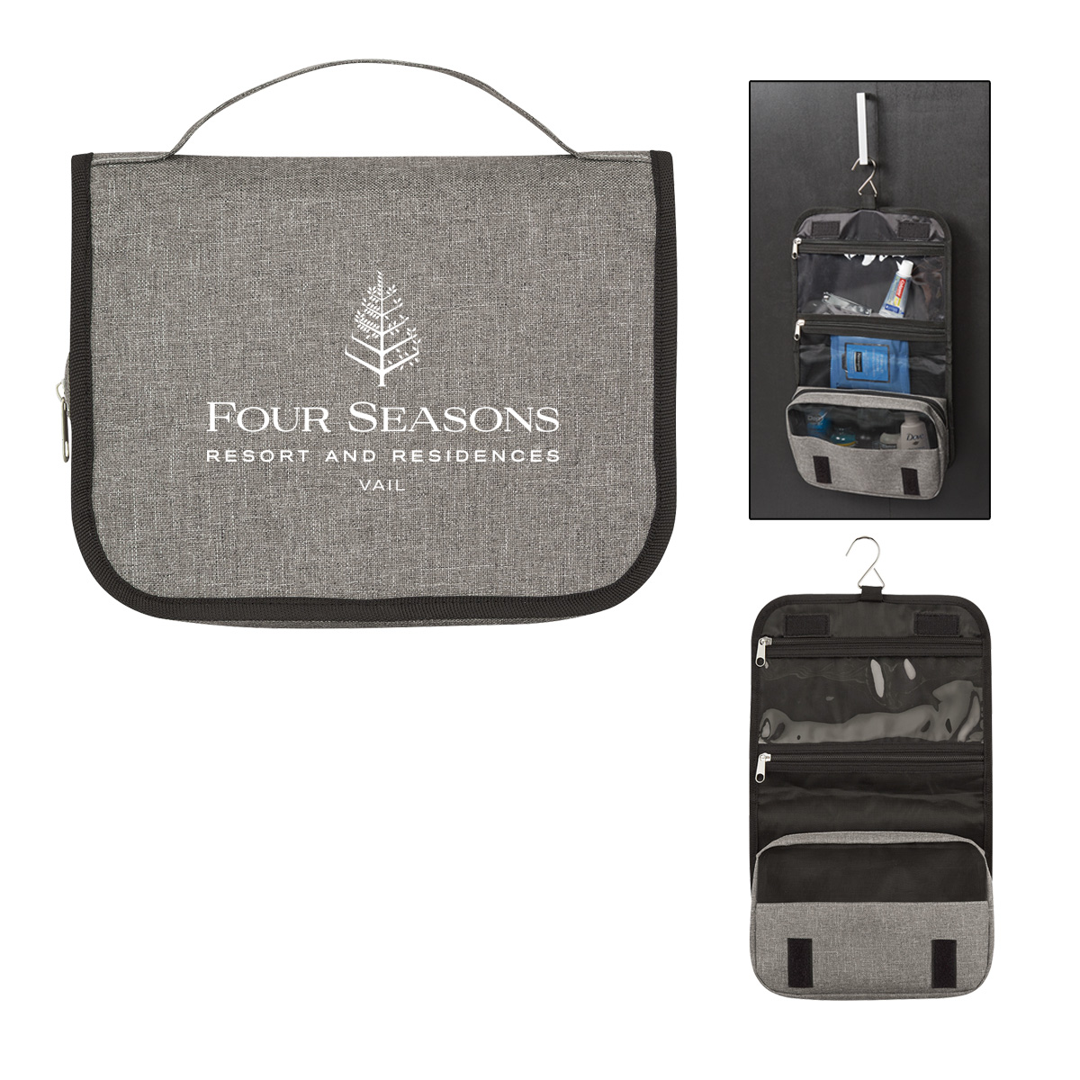 Heathered Hanging Toiletry Bag-HIT