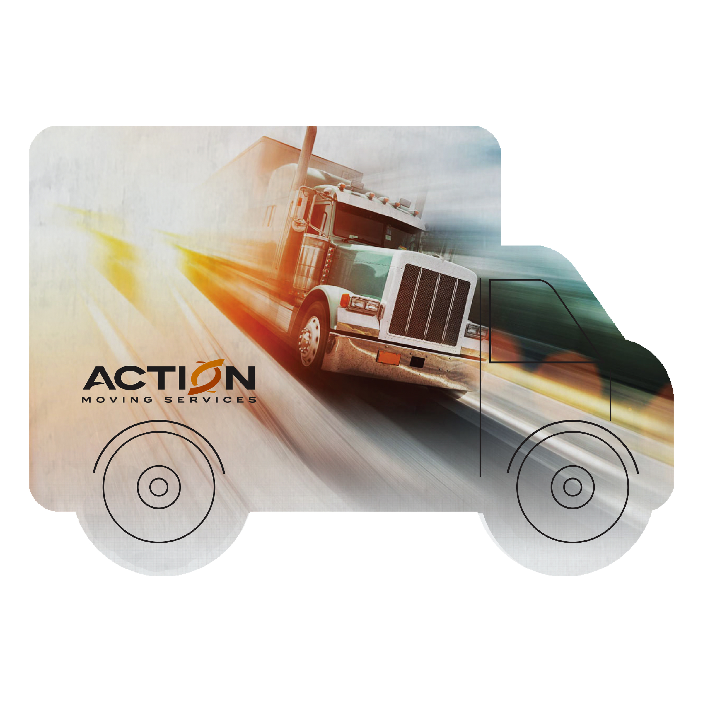 Dye Sublimated Truck Shaped Coaster - WHITE