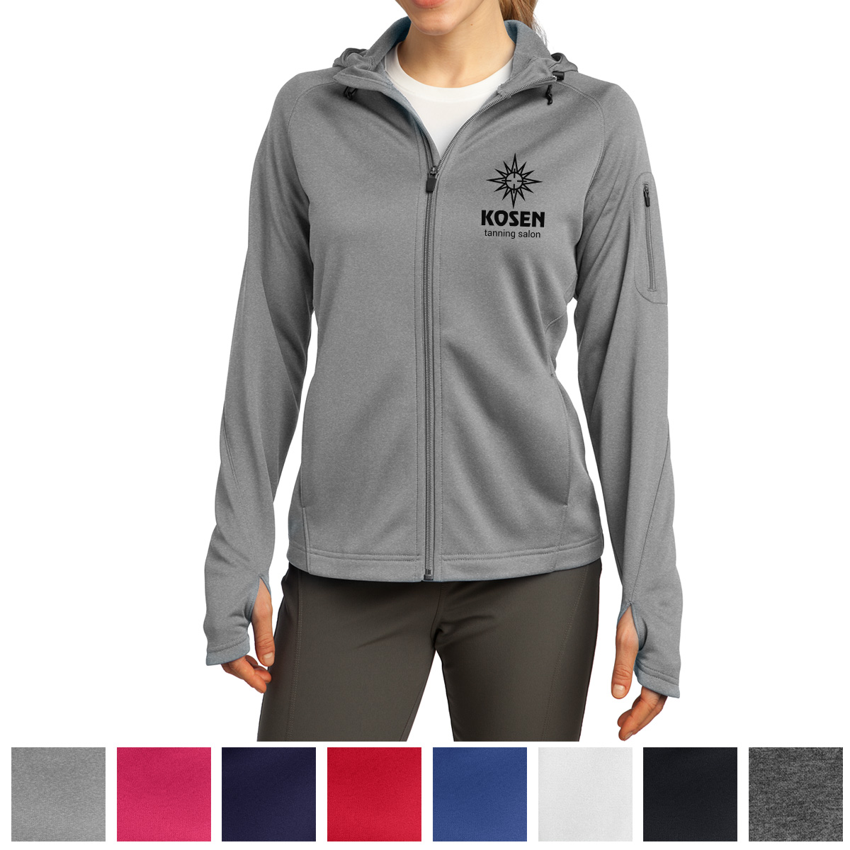 Sport-Tek® Ladies Tech Fleece Full-Zip Hooded Jacket