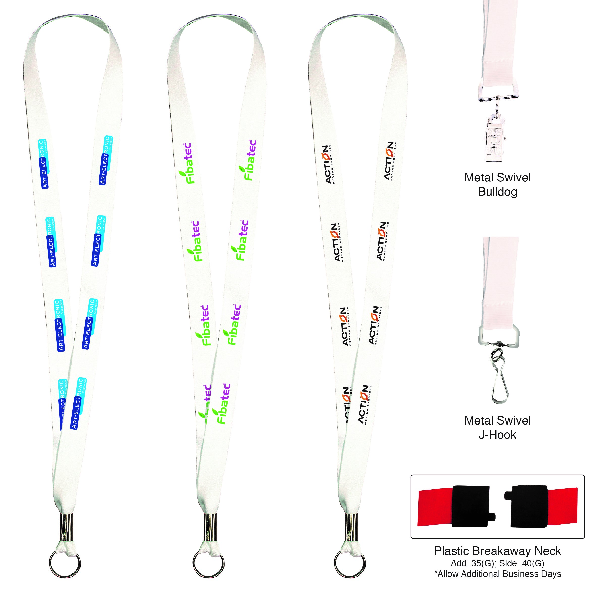 3/4 x 36 Full Color Imprint Smooth Dye Lanyard