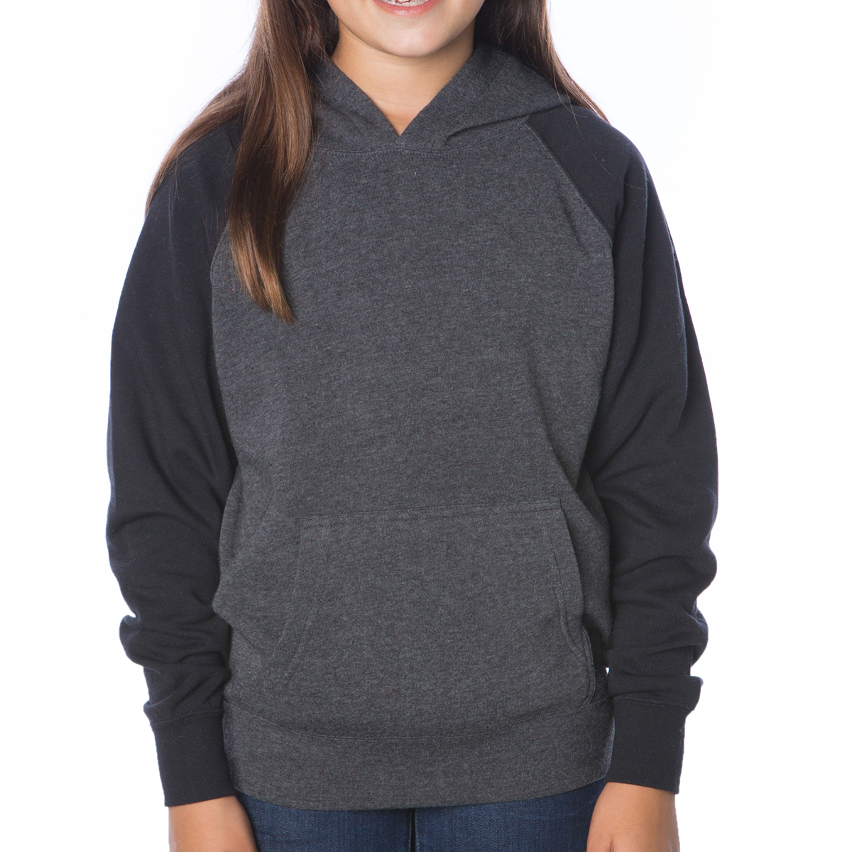 Independent Trading Company Youth Lightweight Special Blend Raglan Hooded Pullover