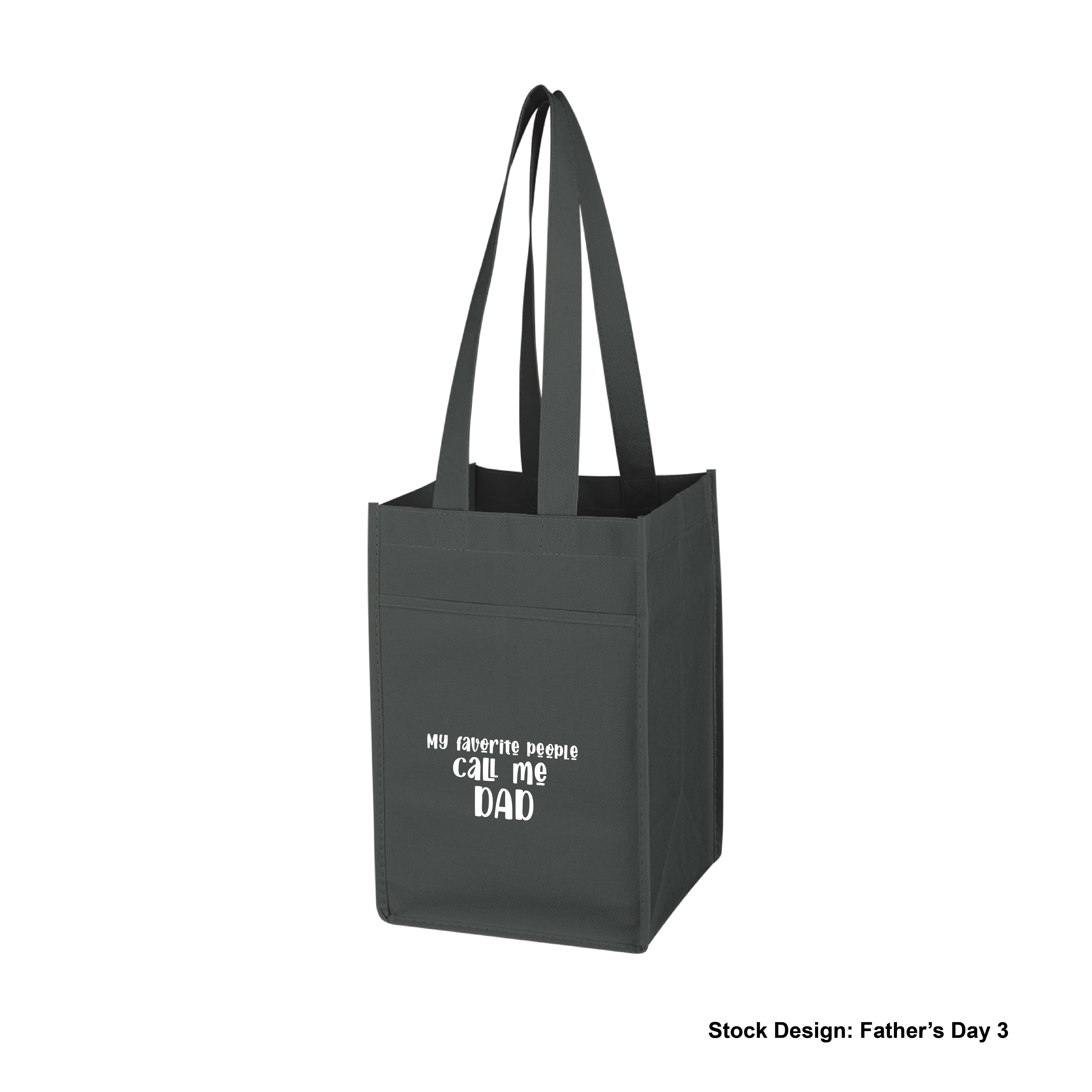 3324-FAT - Father's Day Non-Woven 4 Bottle Wine Tote Bag