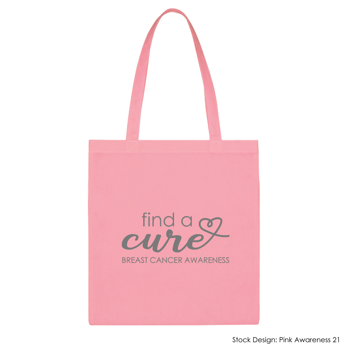 3330-BCA - Breast Cancer Awareness Non-Woven Economy Tote Bag