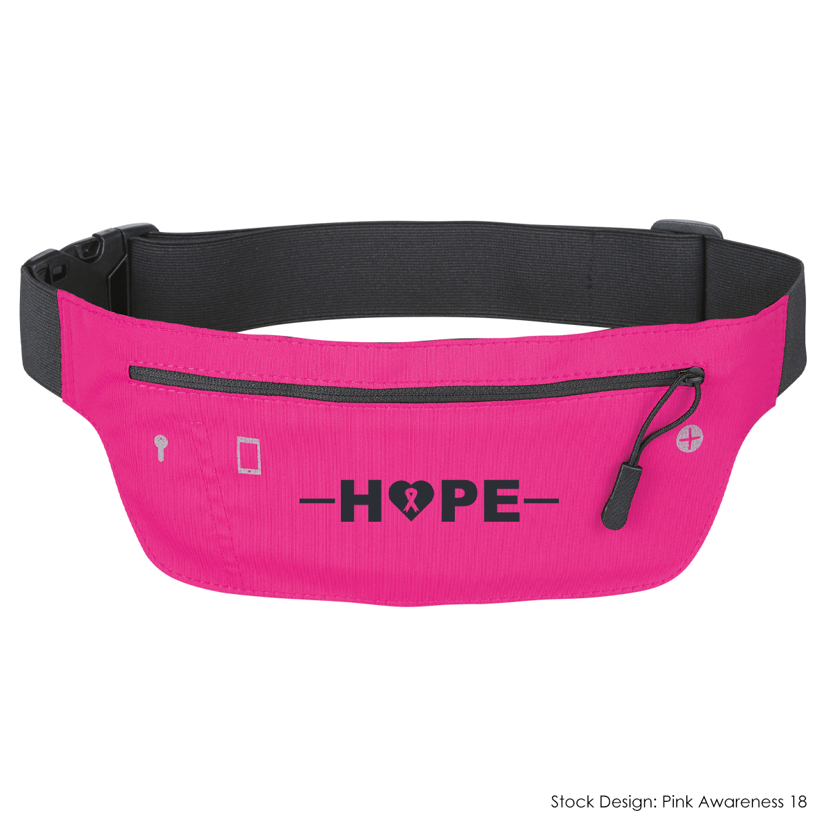4204-BCA - Breast Cancer Awareness Running Belt Fanny Pack