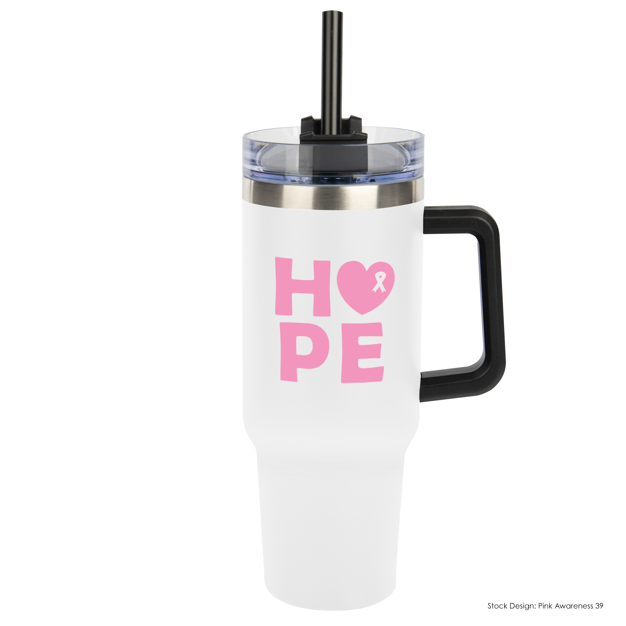50035-BCA - Breast Cancer Awareness 40 Oz. Intrepid Stainless Steel Tumbler