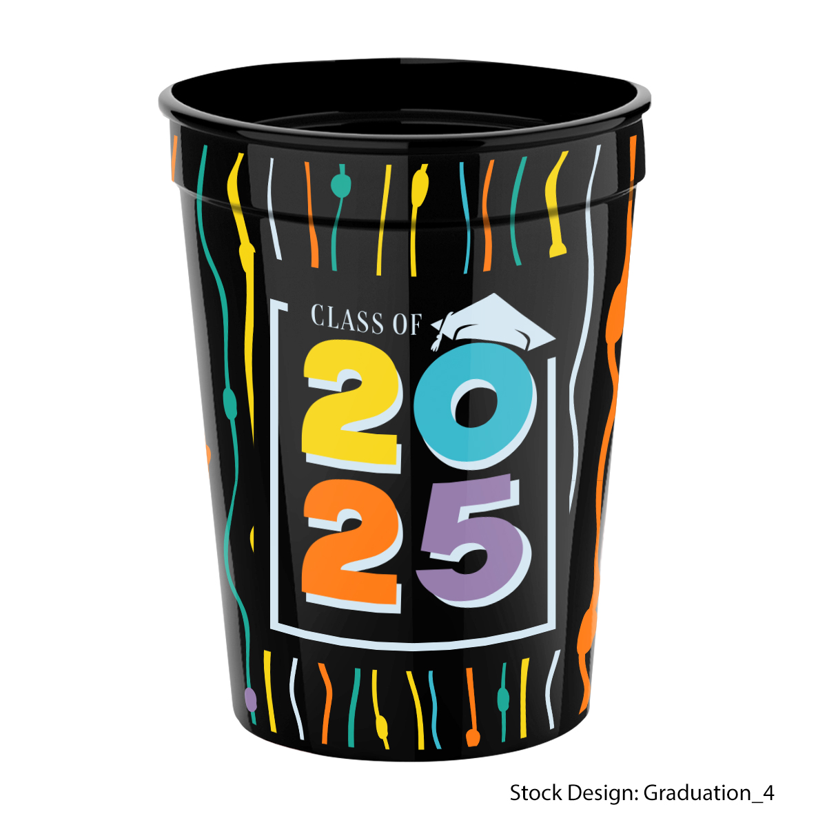 55902-GRA - Graduation 12 Oz. Full Color Big Game Stadium Cup