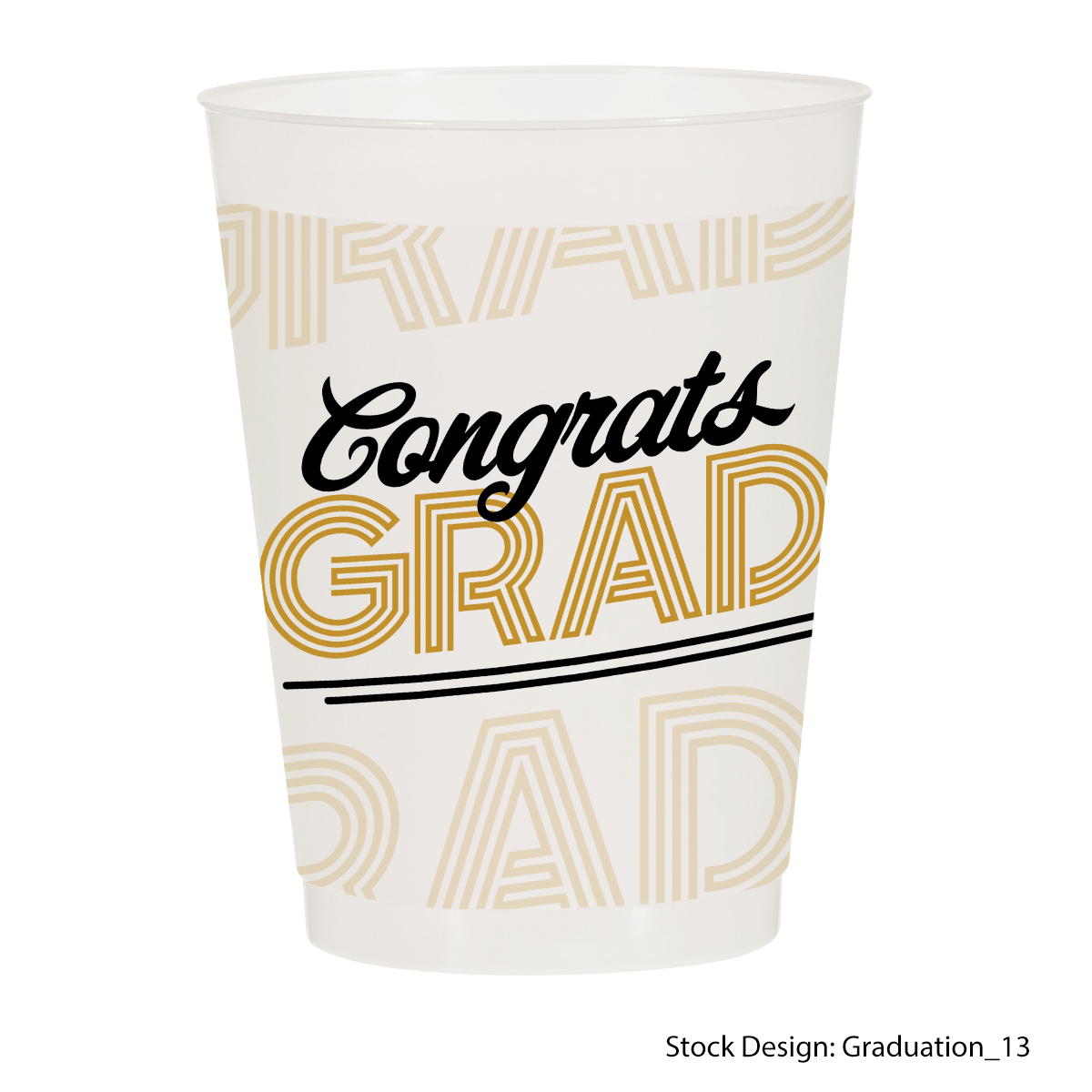 55921-GRA - Graduation 16 Oz. Full Color Frost Flex Stadium Cup