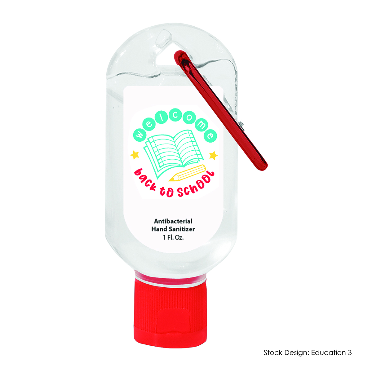 9029-BTS - Back To School 1 Oz. Hand Sanitizer With Carabiner