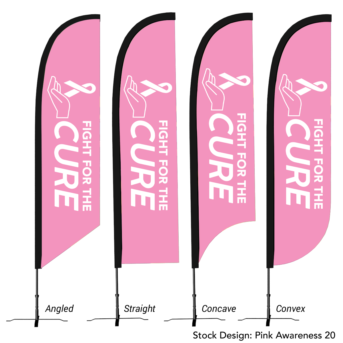 C9Q-BCA - Breast Cancer Awareness Small 9' Custom Feather Flag