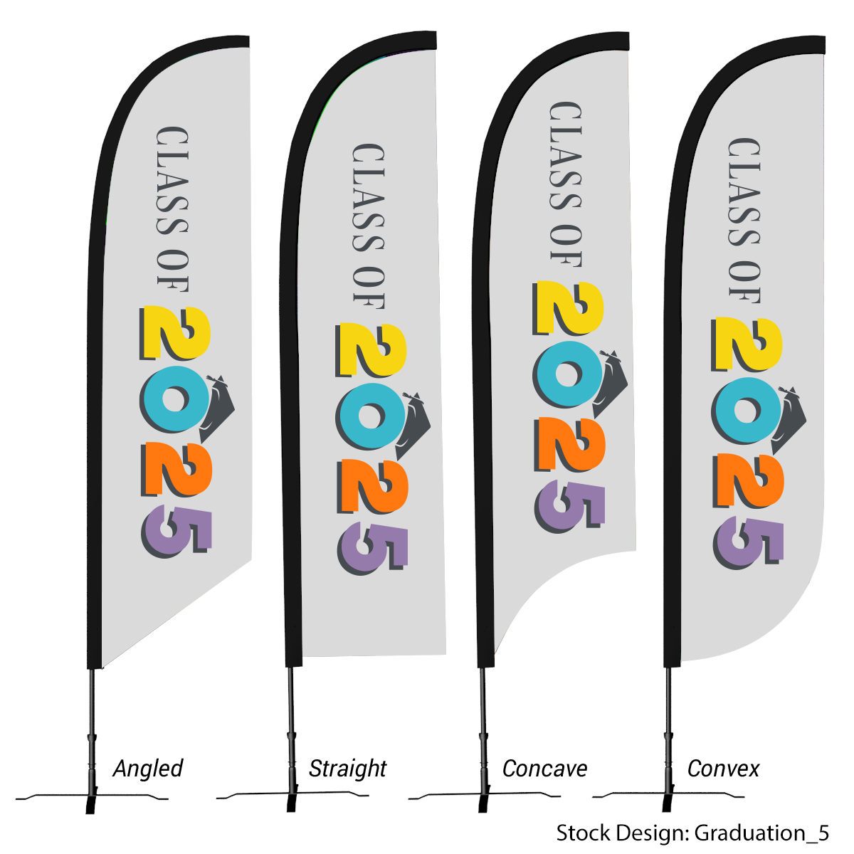 C9R-GRA - Graduation Medium 13' Custom Feather Flag