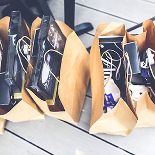 Brown shopping bags